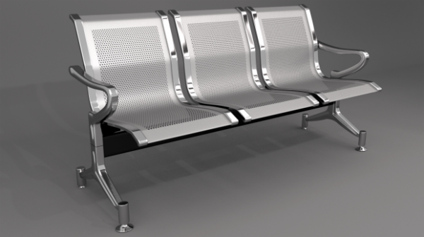 Metal Chair Bench 3D Model